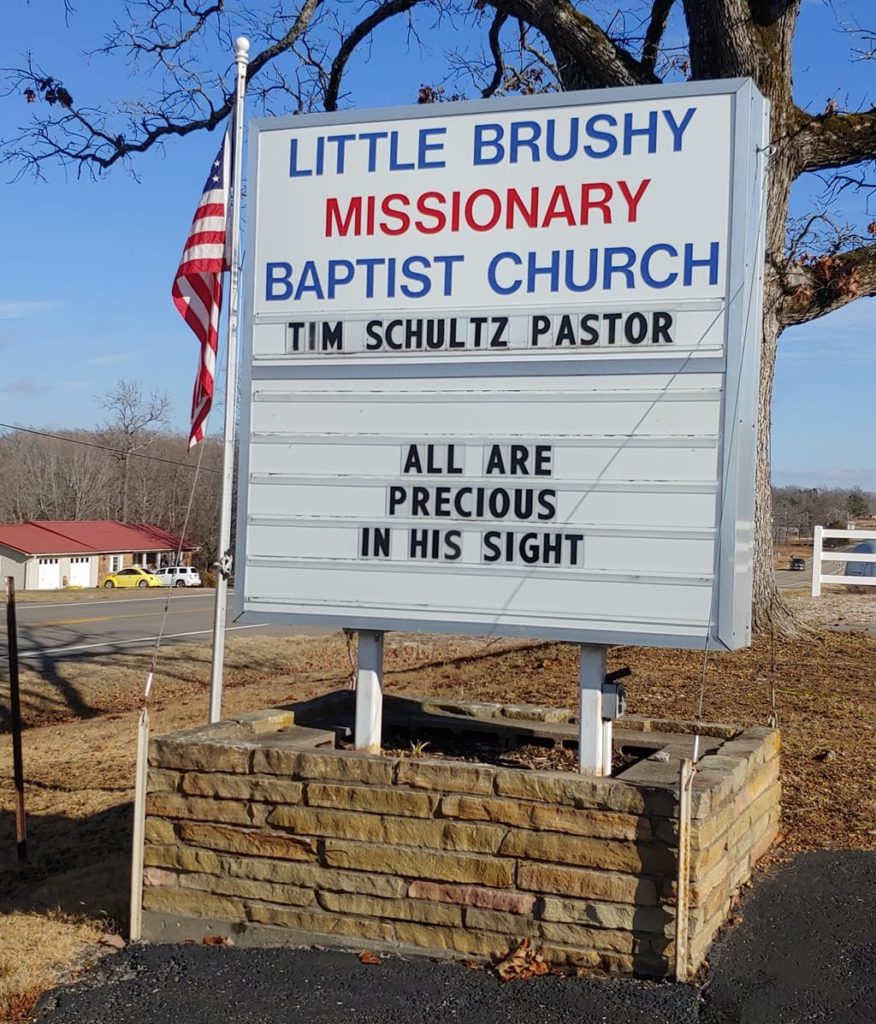Little Brushy Missionary Baptist Church Sign